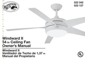 Hampton Bay 55296 WINDWARD 54 IN Ceiling Fan Operating Manual
